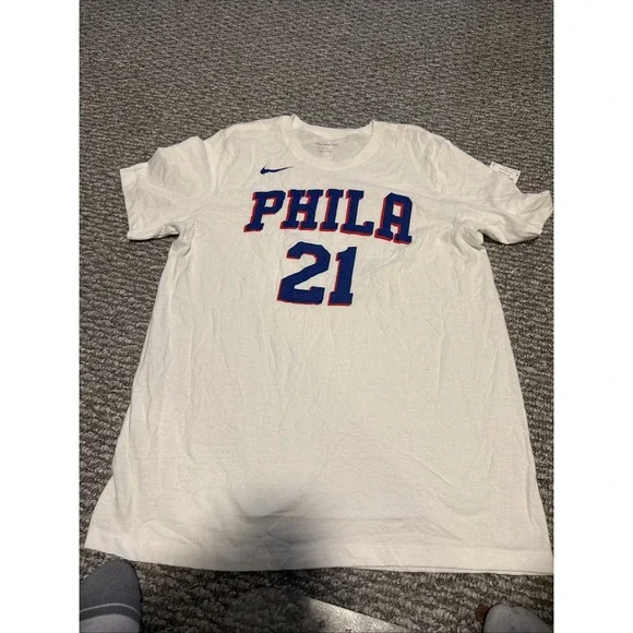 Nike NBA Philadelphia 76ers Joel Embiid #21 T-Shirt Jersey Men's Large NWT - Picture 5 of 7